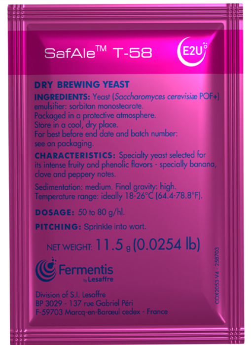 SafAle T-58 Belgian Dry Ale Yeast 11.5g