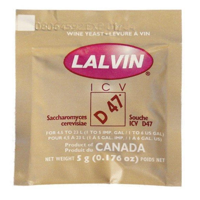 Lalvin D-47 Active Dry Wine Yeast - 5 grams