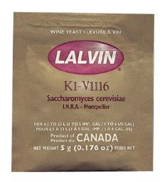 Lalvin K1-V1116 Dry Wine Yeast - 5 grams